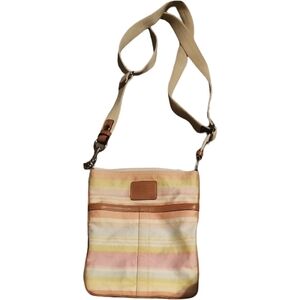 Coach Multicolor fabric Striped Crossbody Bag